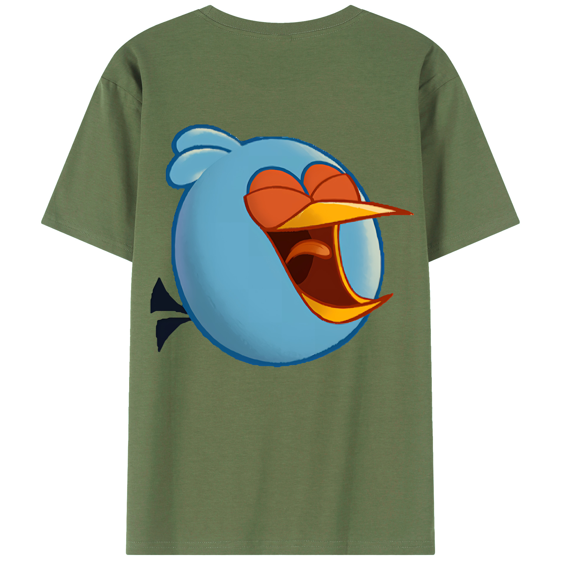 （画像用） Angry Birds アングリーバード 綿100％ メンズ半袖Tシャツ（バックプリント） 通気性